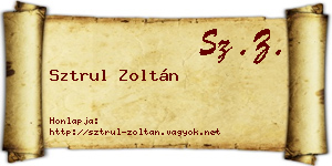 Sztrul Zoltán névjegykártya